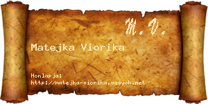 Matejka Viorika névjegykártya